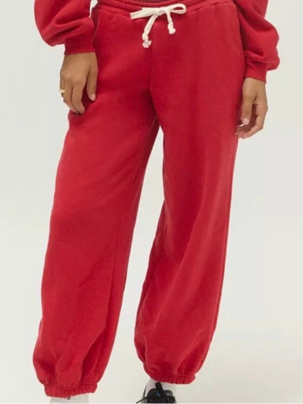 Urban Outfitters Red Wide-Leg Track Joggers